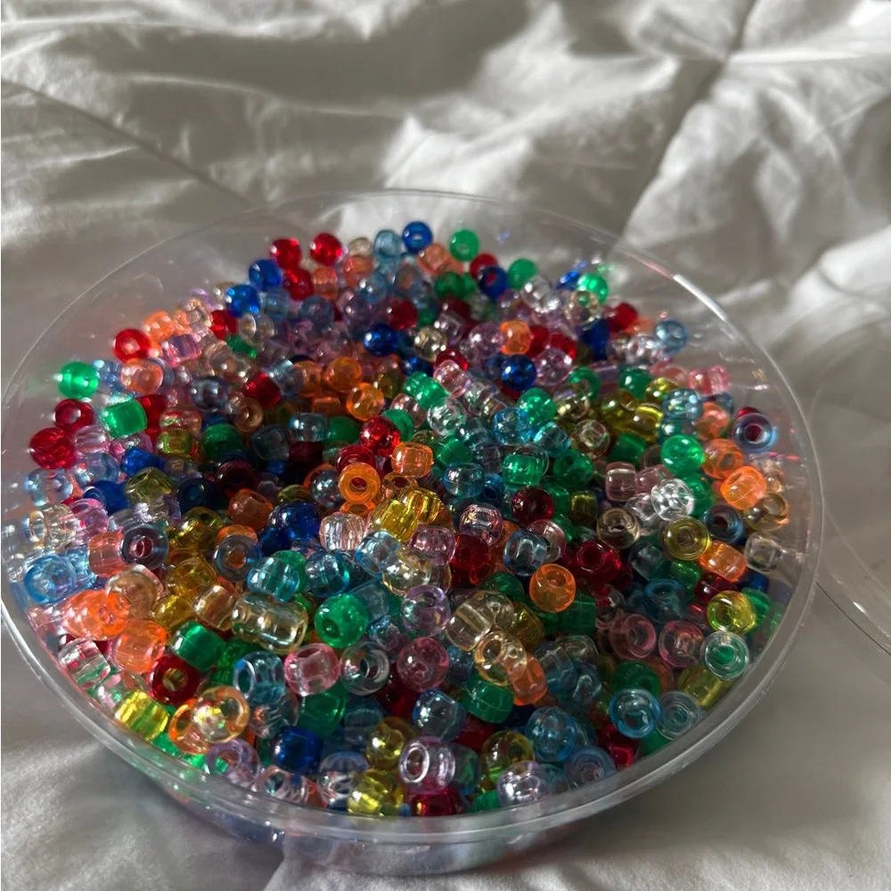 OPENED Bead Landing 1lb Assorted Pony Beads - Multi-Color Translucent